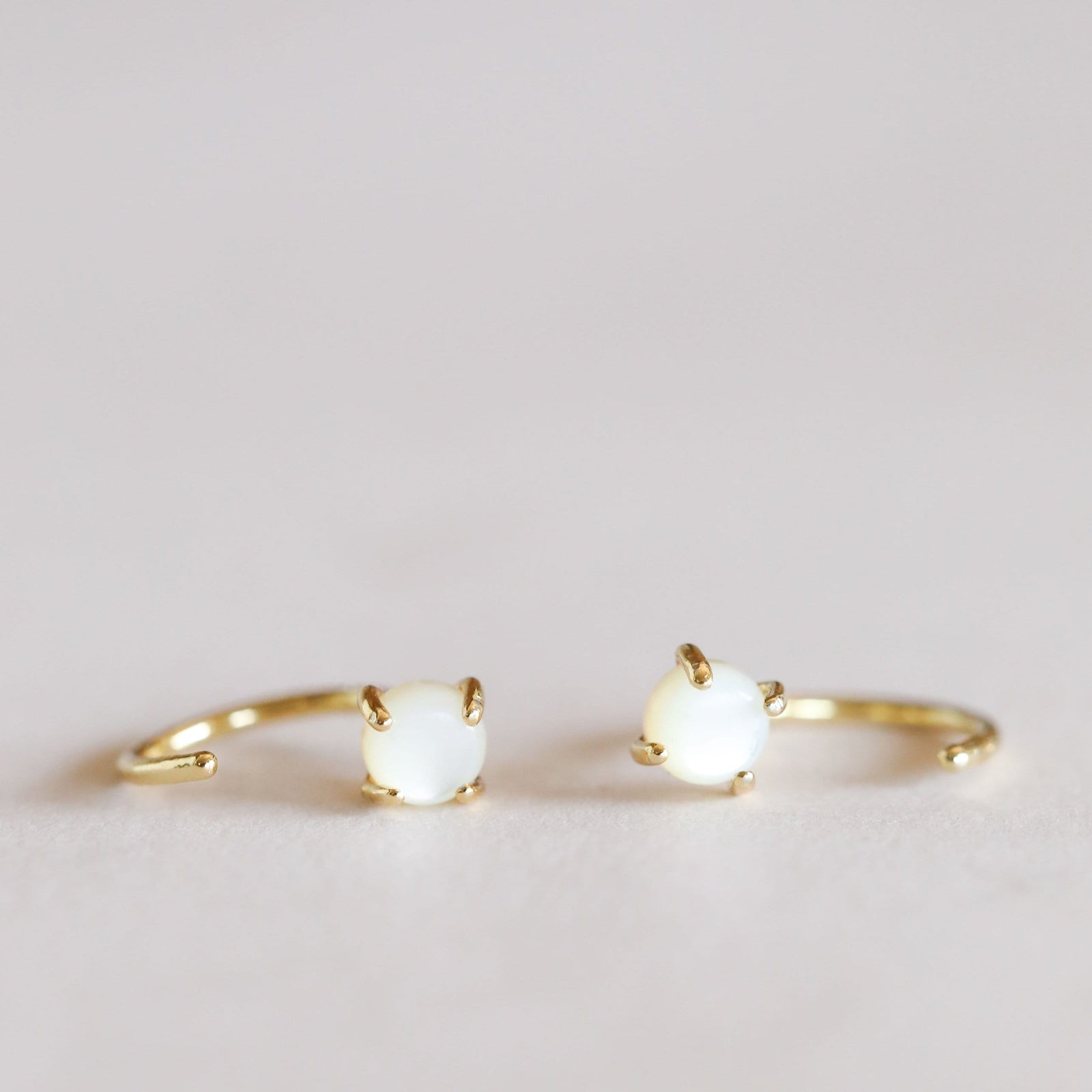 JaxKelly Earrings Mother of Pearl Huggies