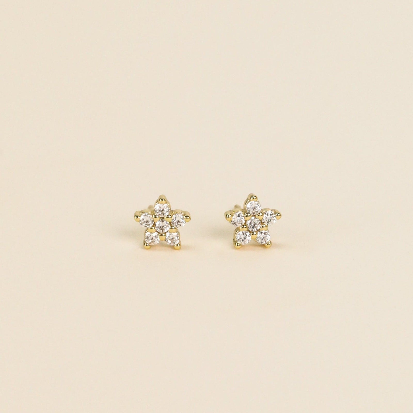 JaxKelly Earrings Pavé Stud - Flower