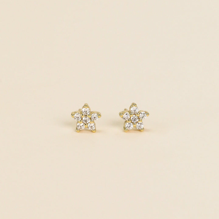 JaxKelly Earrings Pavé Stud - Flower