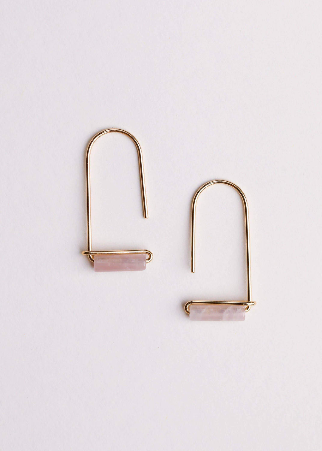 JaxKelly Earrings Rose Quartz Gemstone Drop Earrings