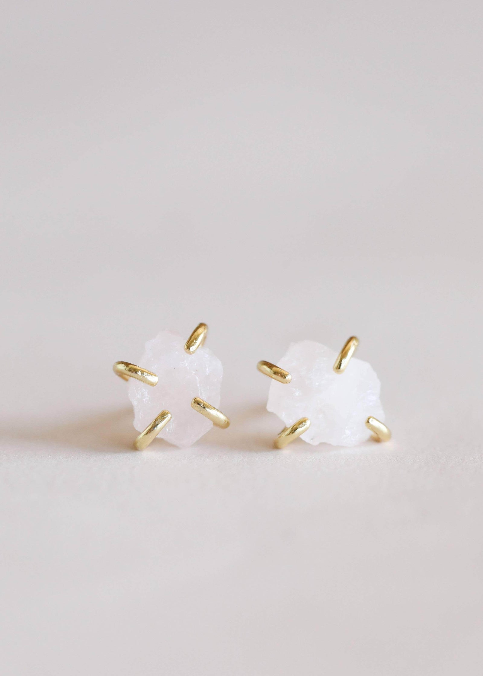 JaxKelly Earrings Rose Quartz Gemstone Prong Earrings