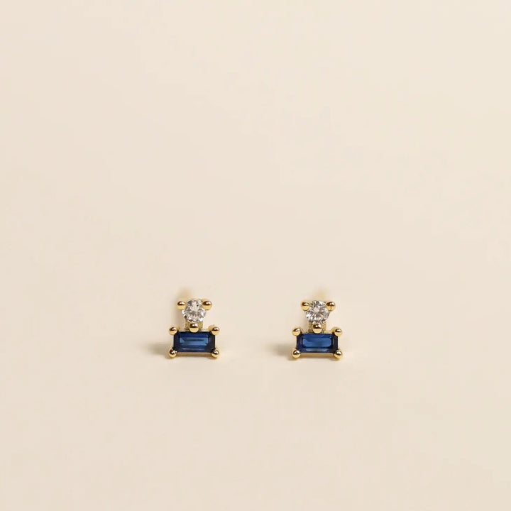 JaxKelly Earrings Sapphire Double Stack