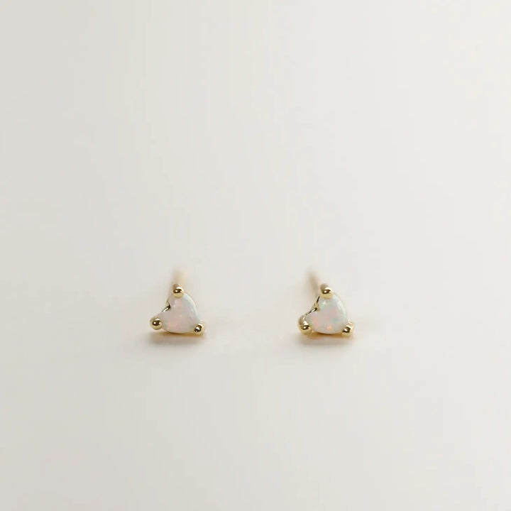JaxKelly Earrings Tiny Opal Heart