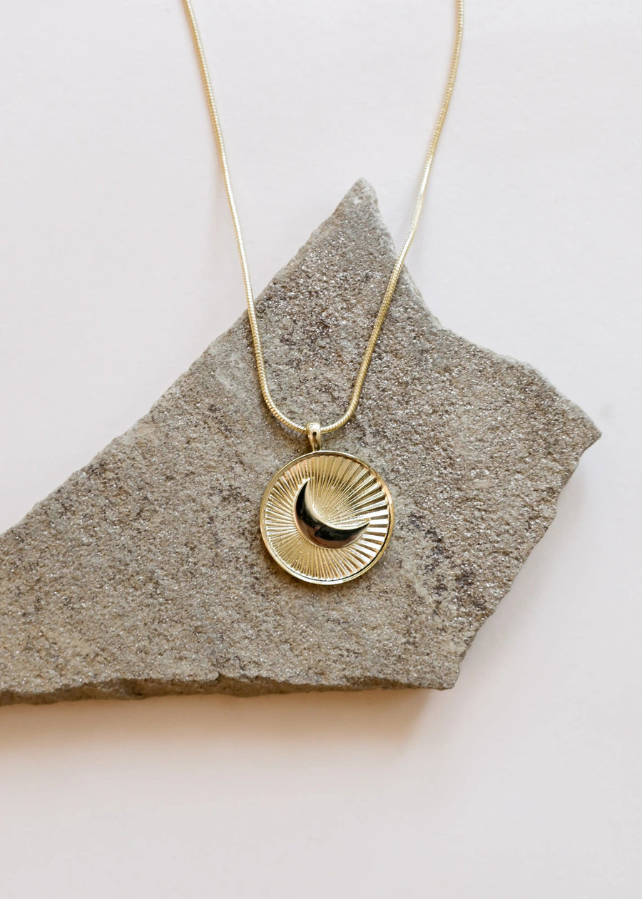 JaxKelly Ring Necklace - Crescent Moon Coin