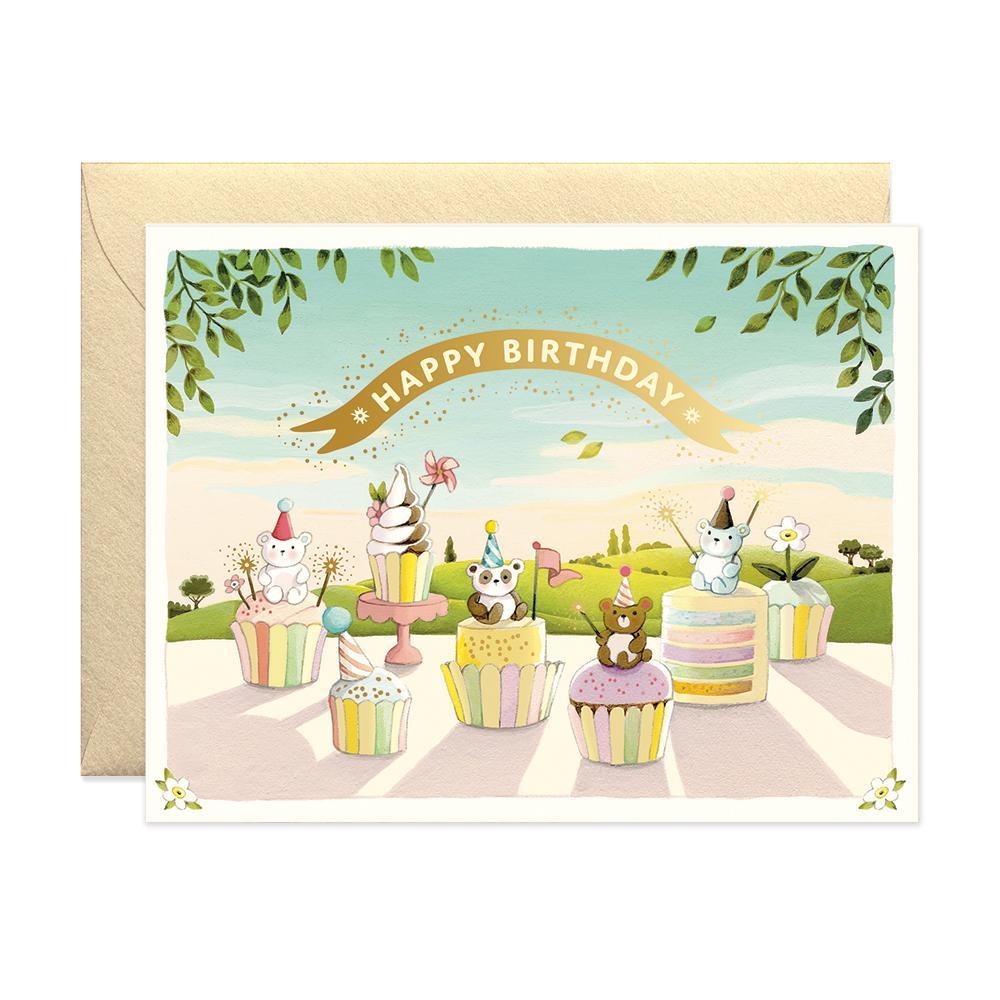 JooJoo Paper birthday card Cupcake Bears Birthday Card