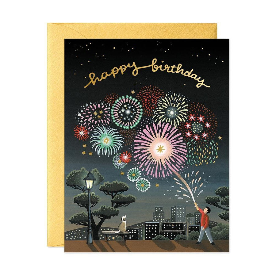JooJoo Paper birthday card Fireworks Birthday Card