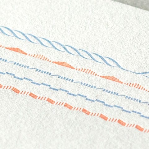 JPT America Stationery Set Letterpress Blue Frame Stationery Set