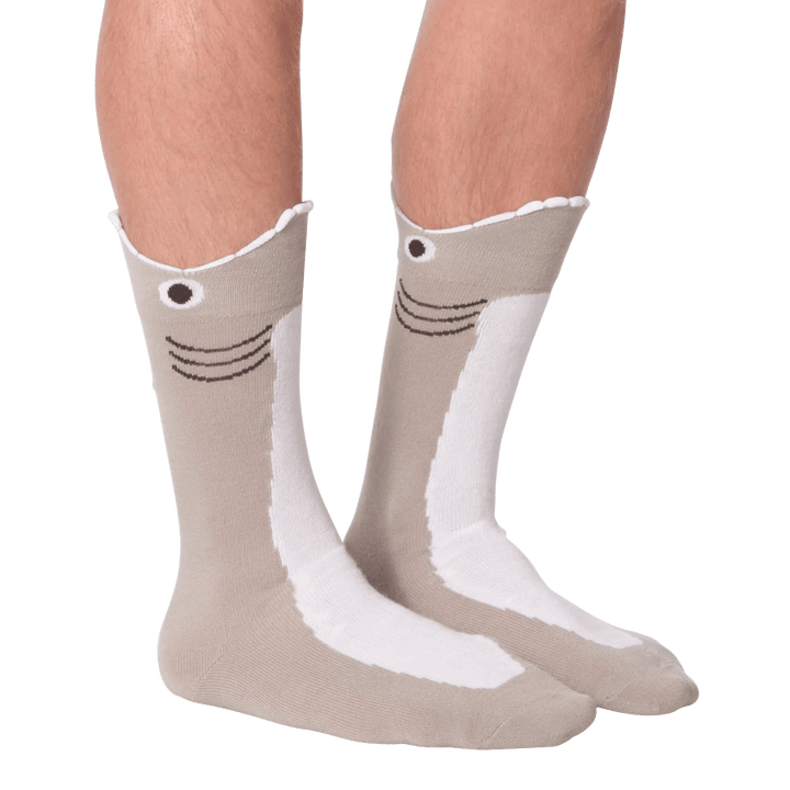 K. Bell Socks Men's Wide Mouth Shark Crew Socks