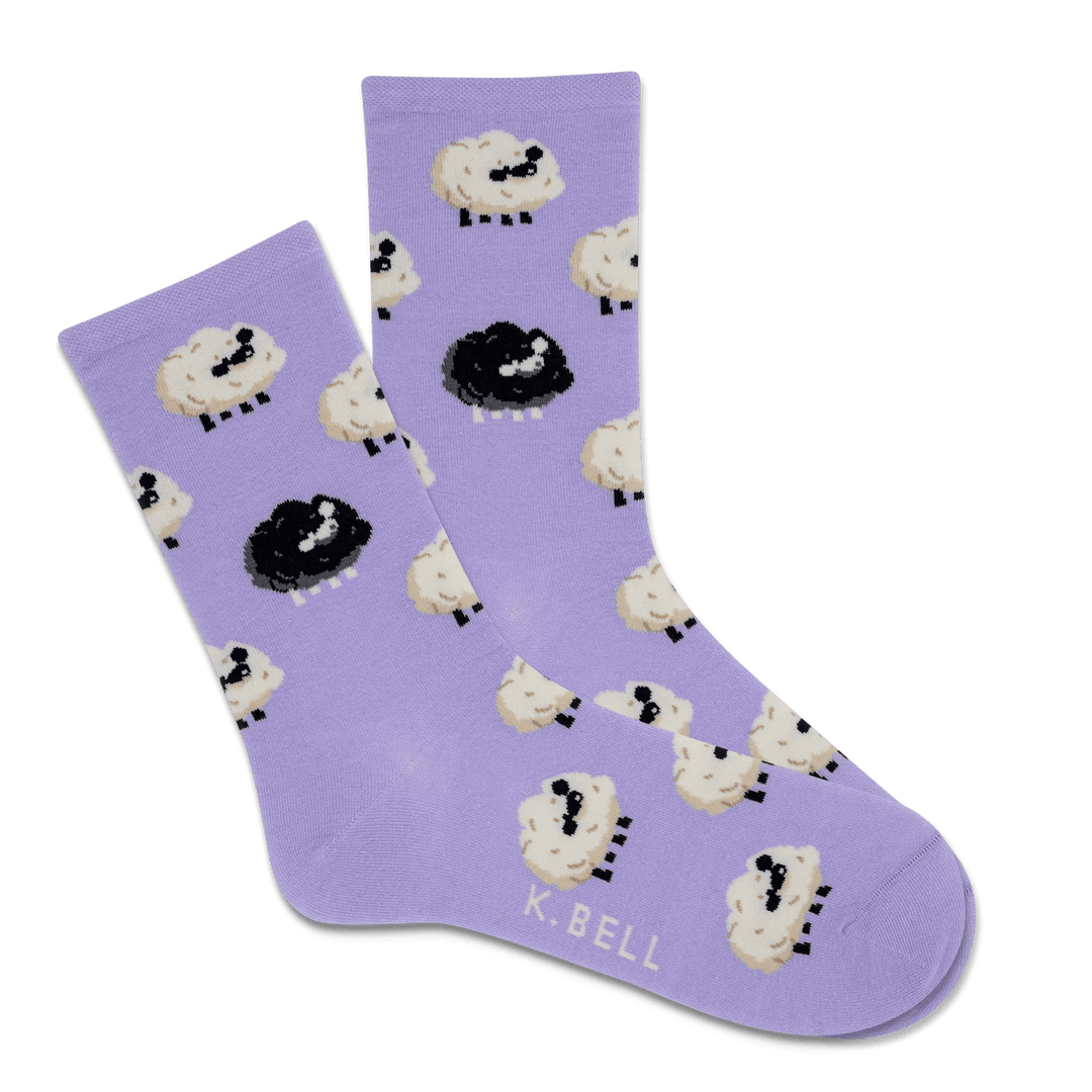 K. Bell Socks Women's Black Sheep Fabric Crew Socks