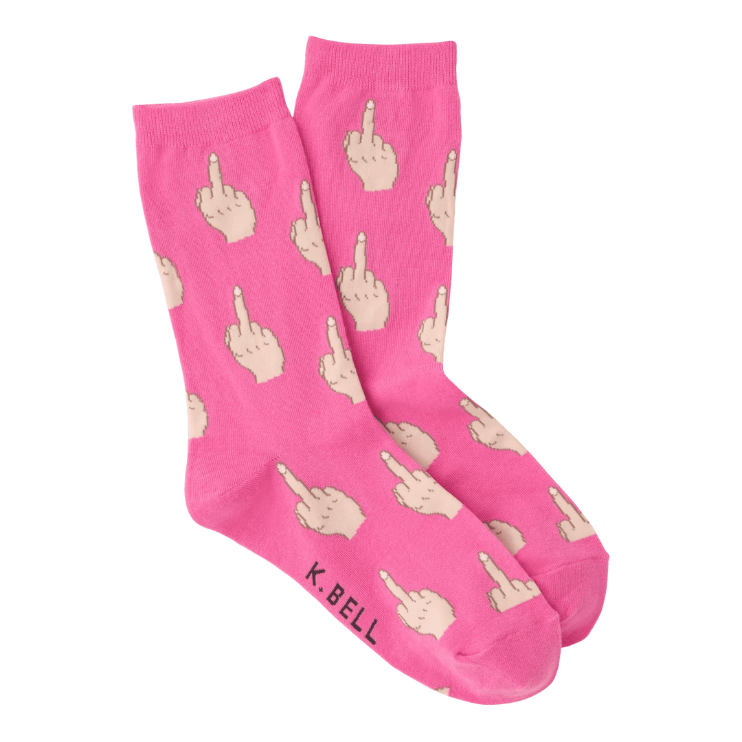 K. Bell Socks Women's Middle Finger Crew Socks