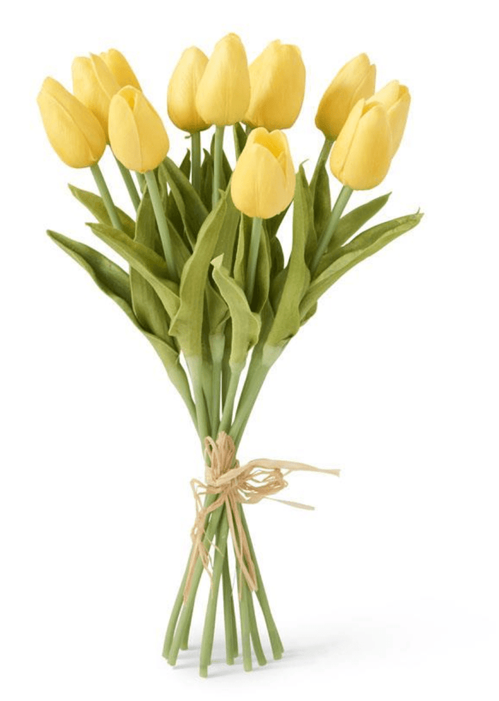 K&K Interiors Botanicals Yellow 13.5 Inch RealTouch Mini Tulip Bundle