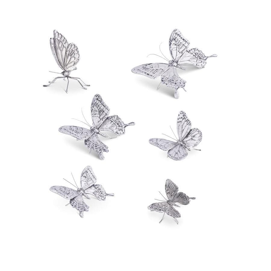 K&K Interiors Decor Silver Butterflies