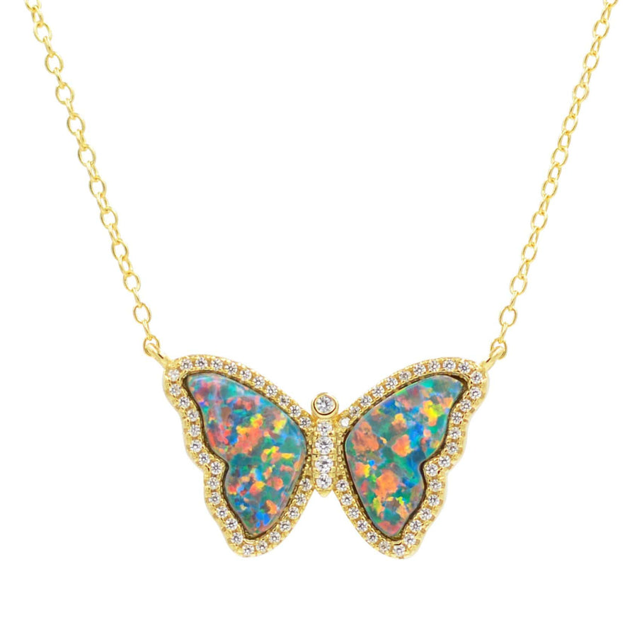 KAMARIA Necklace Gold Butterfly Necklace - Black Opal
