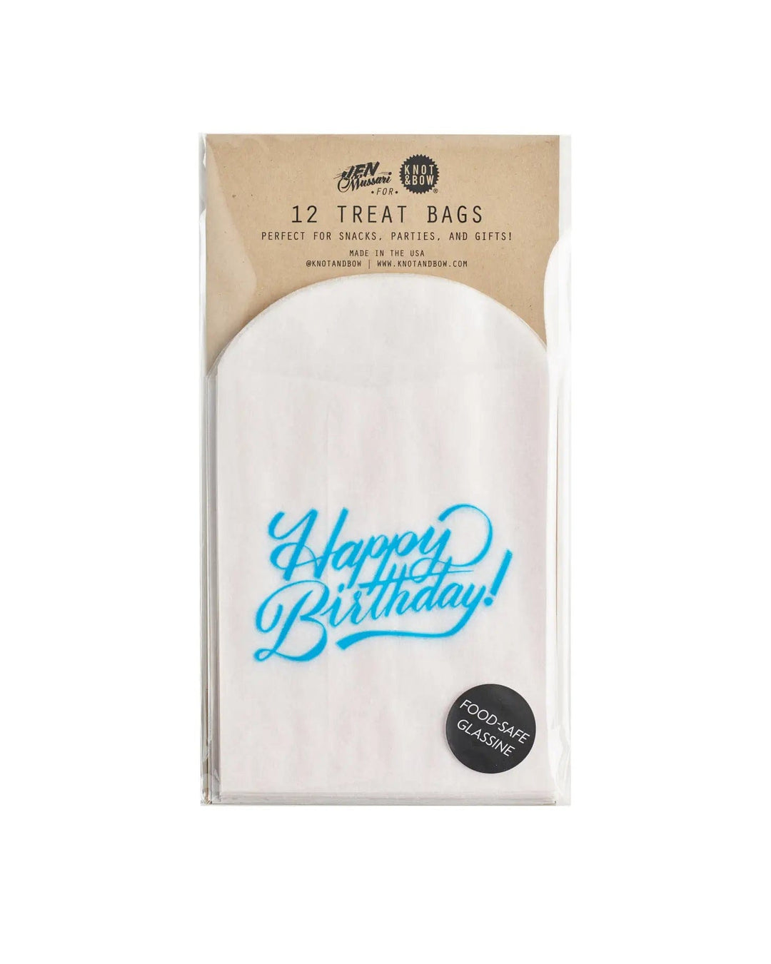 Knot & Bow Gift Bags Happy Birthday Glassine Treat Bags
