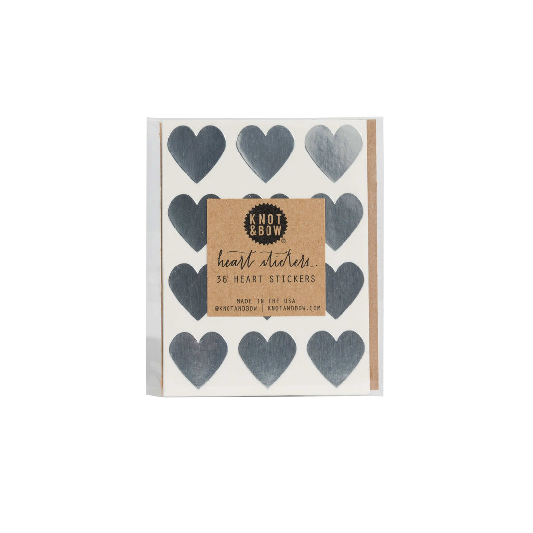 Knot & Bow Sticker Sheets Silver Heart Stickers