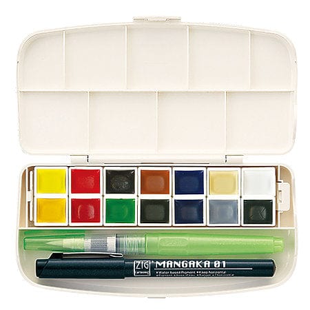 Kuretake Watercolors Gansai Tambi Portable 14-Color Set