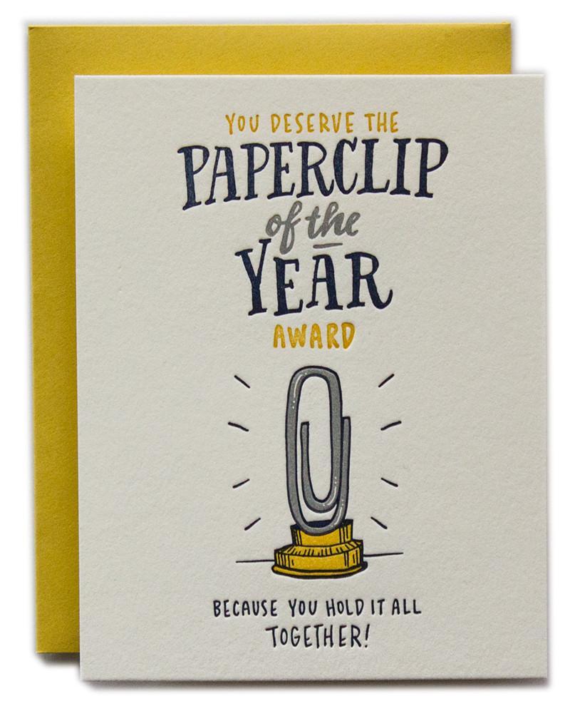 Ladyfingers Letterpress Card Paperclip of the Year Award