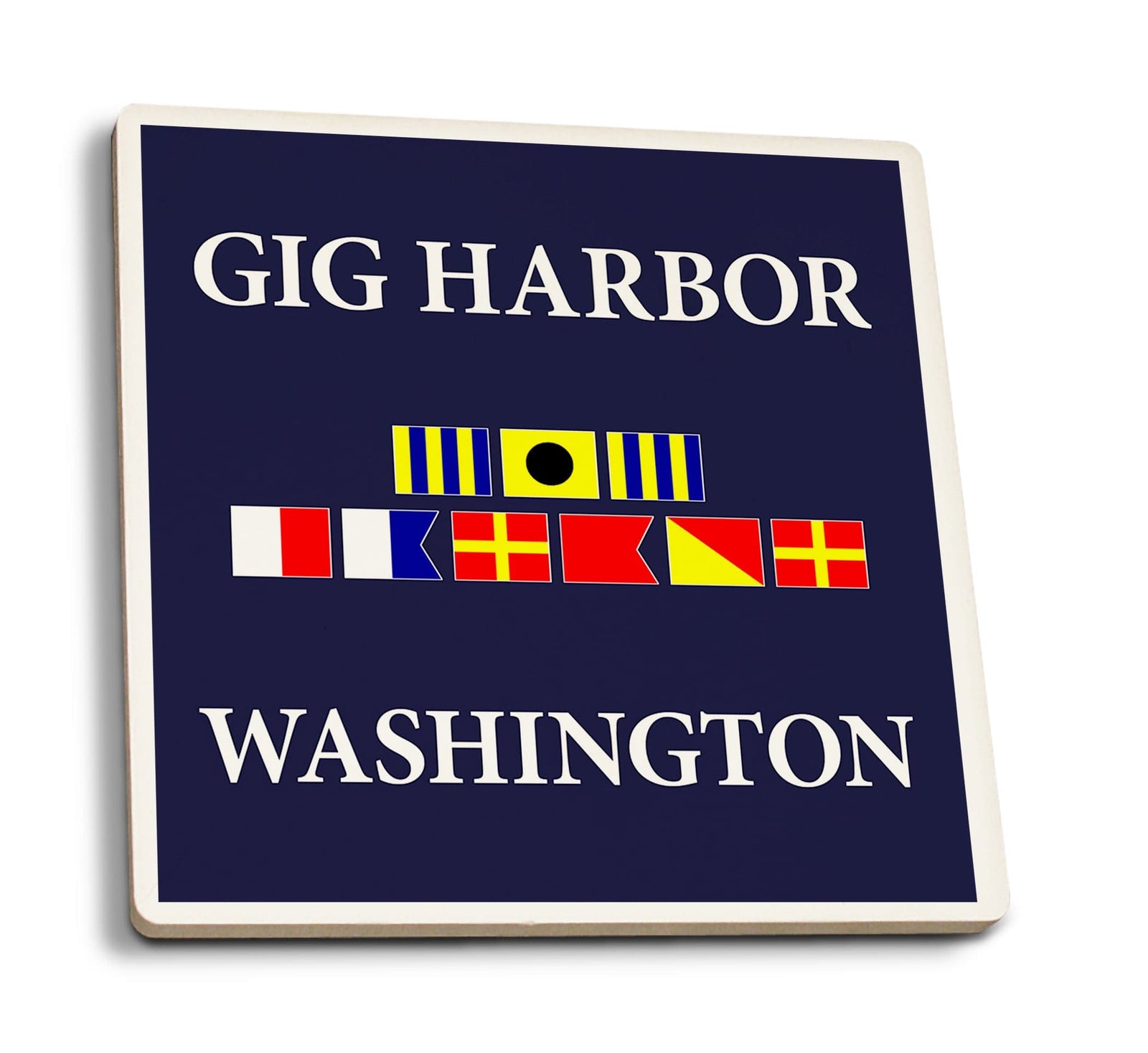 Lantern Press Coasters Gig Harbor Nautical Flags Coaster