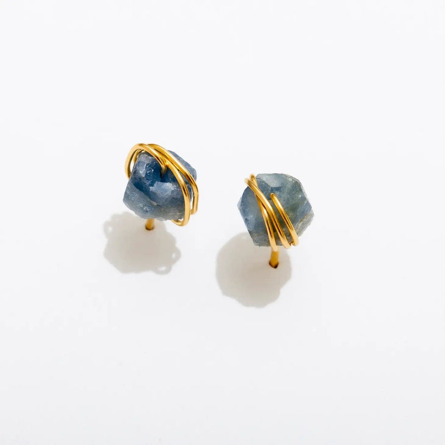 Larissa Loden Earrings Channing Gemstone Stud Earrings - Sapphire