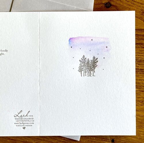 Lark Press Card Fondly of the Night Watercolor Card
