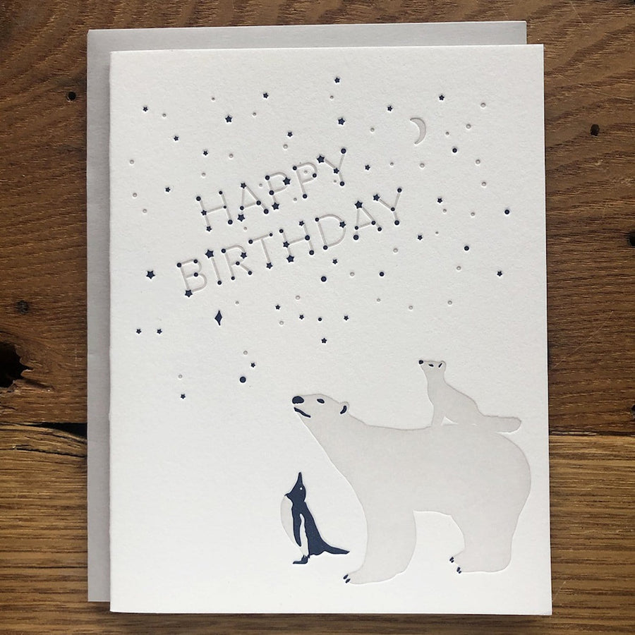 Lark Press Card Polar Bear And Friends Birthday Card