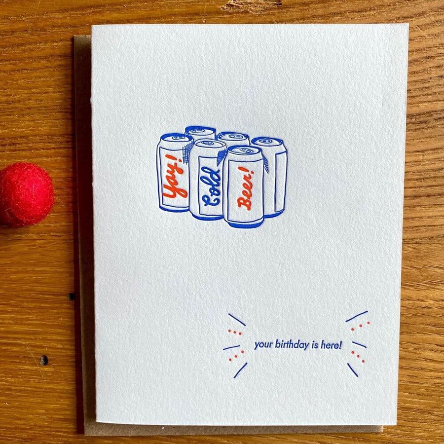 Lark Press Card Yay! Cold Beer Birthday Card