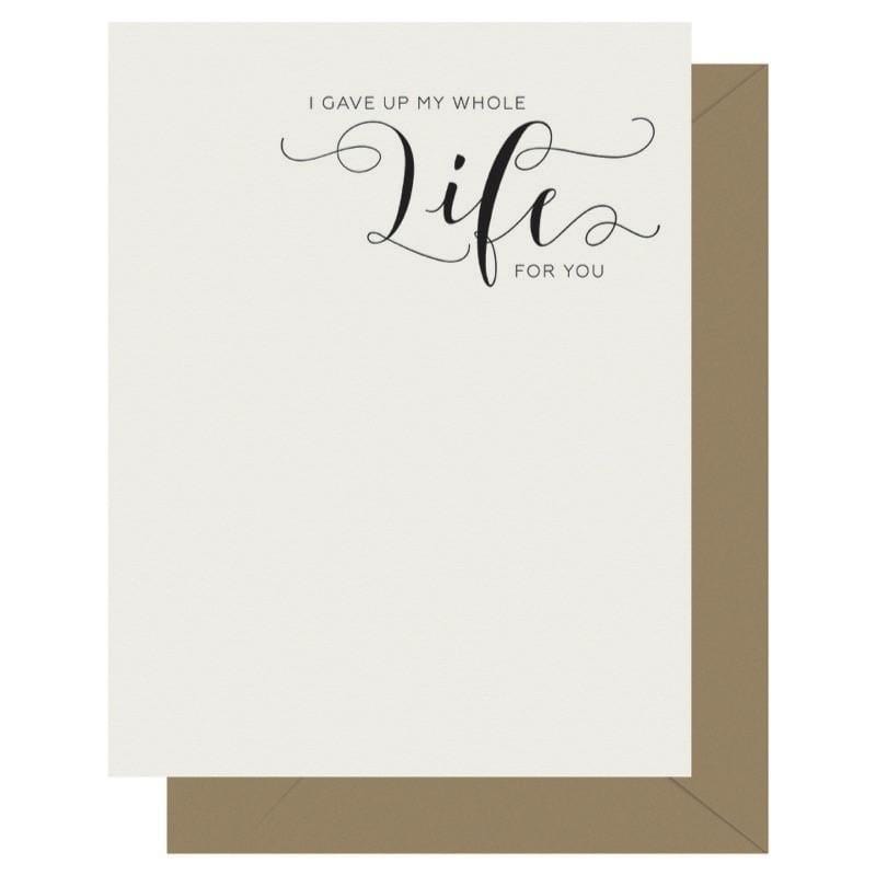 Letterpress Jess Card Life Card