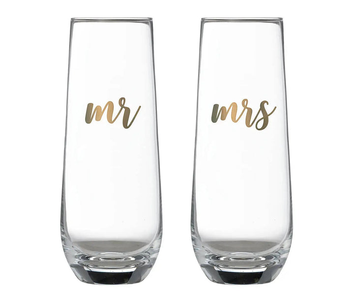 Lillian Rose Wedding Mr & Mrs Champagne Glass Set