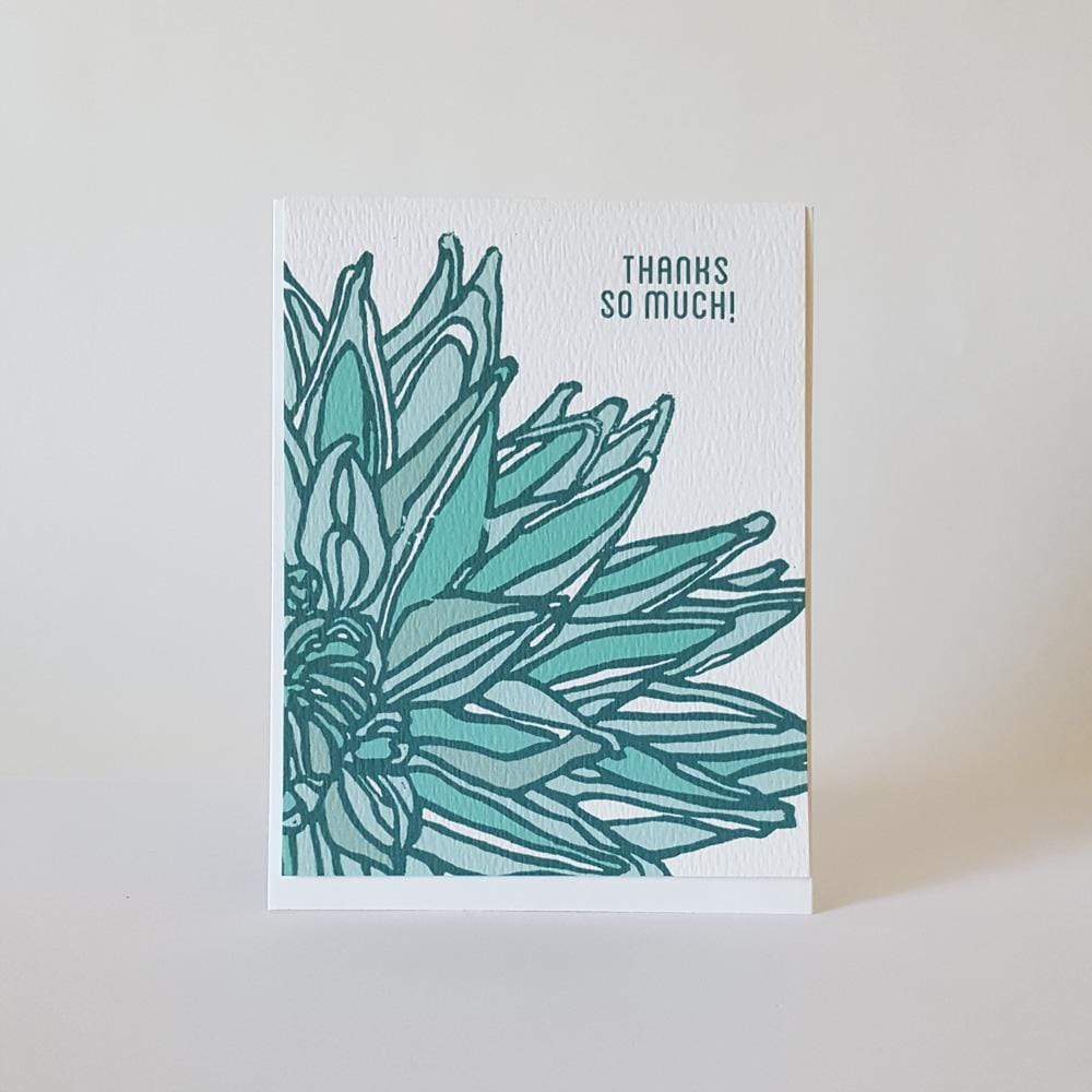 Little Green Boxed Card Set Assorted Dahlia Botanical Than You Card Set of 8