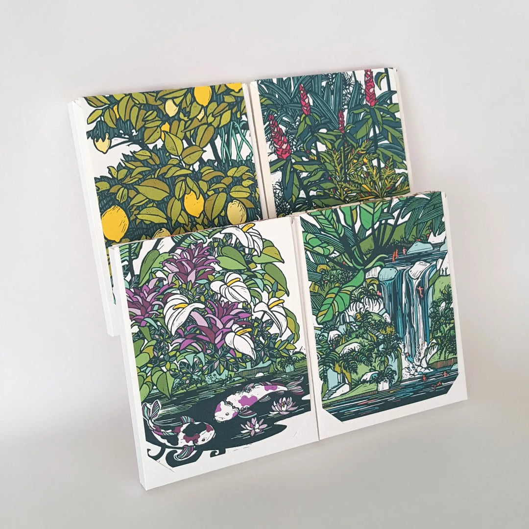 Little Green Boxed Card Set Assorted Tropical Blank Note Card Set of 8