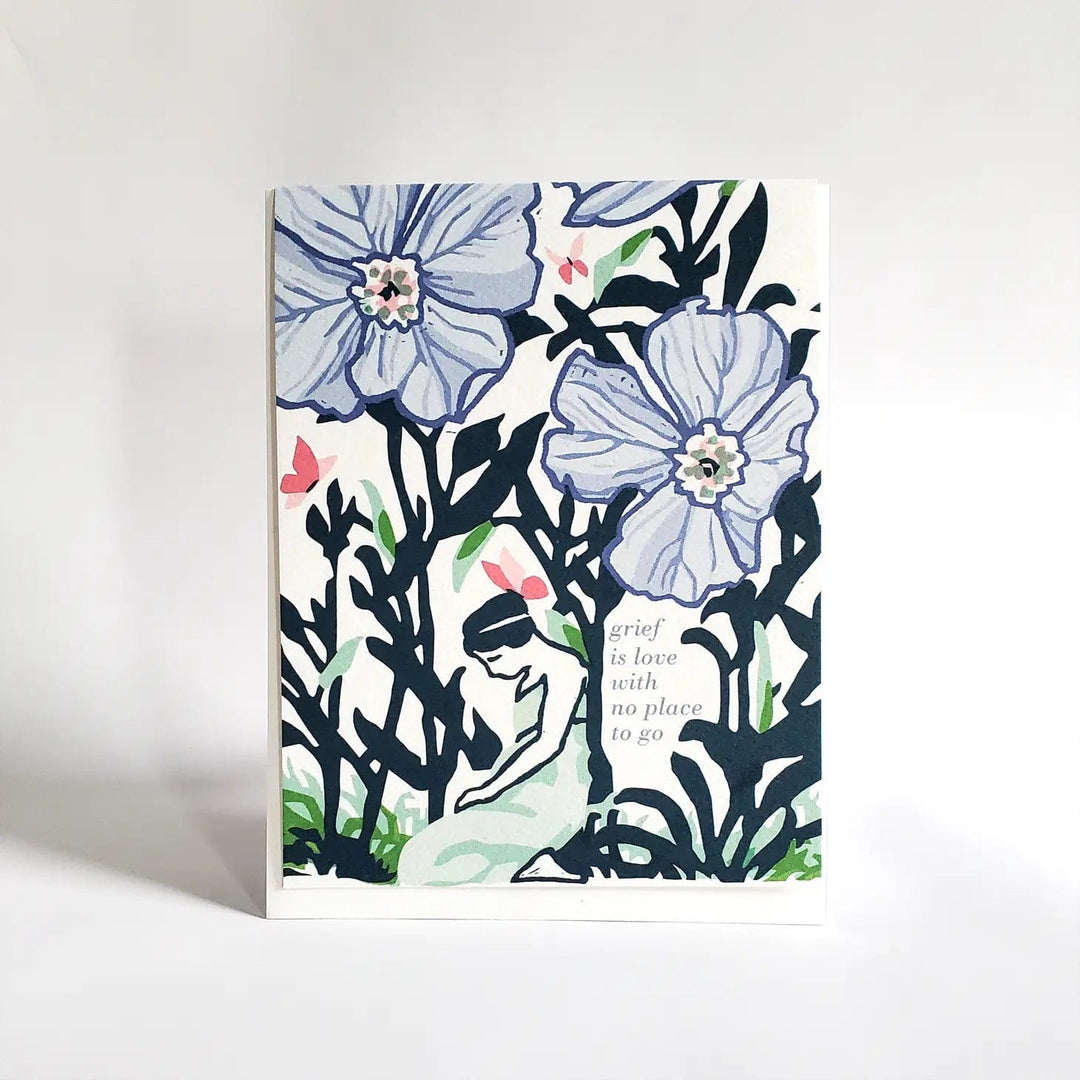 Little Green Card Grief is Love Sympathy Condolence Greeting Card