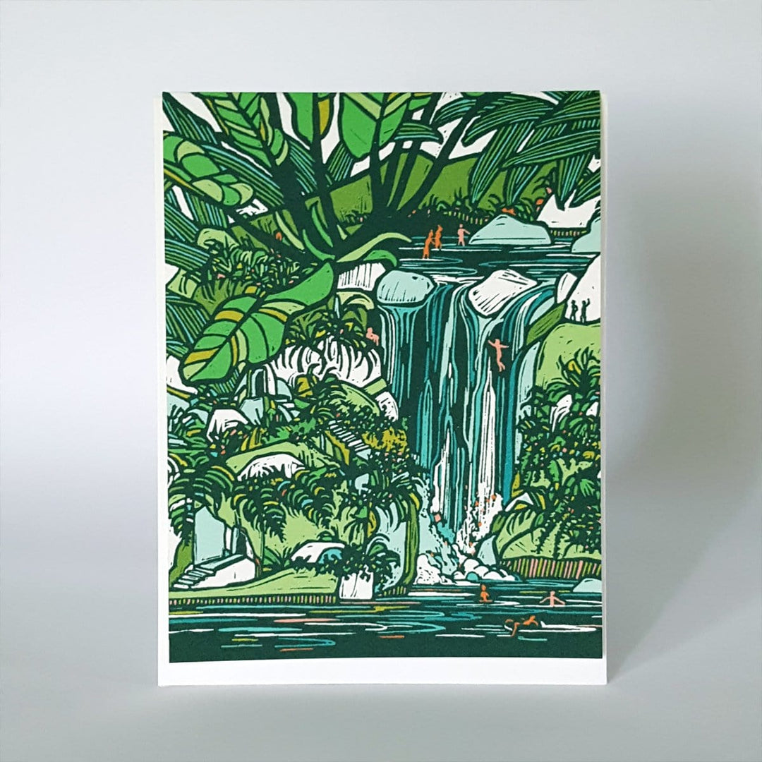 Little Green Card Tropical Waterfall Living Card