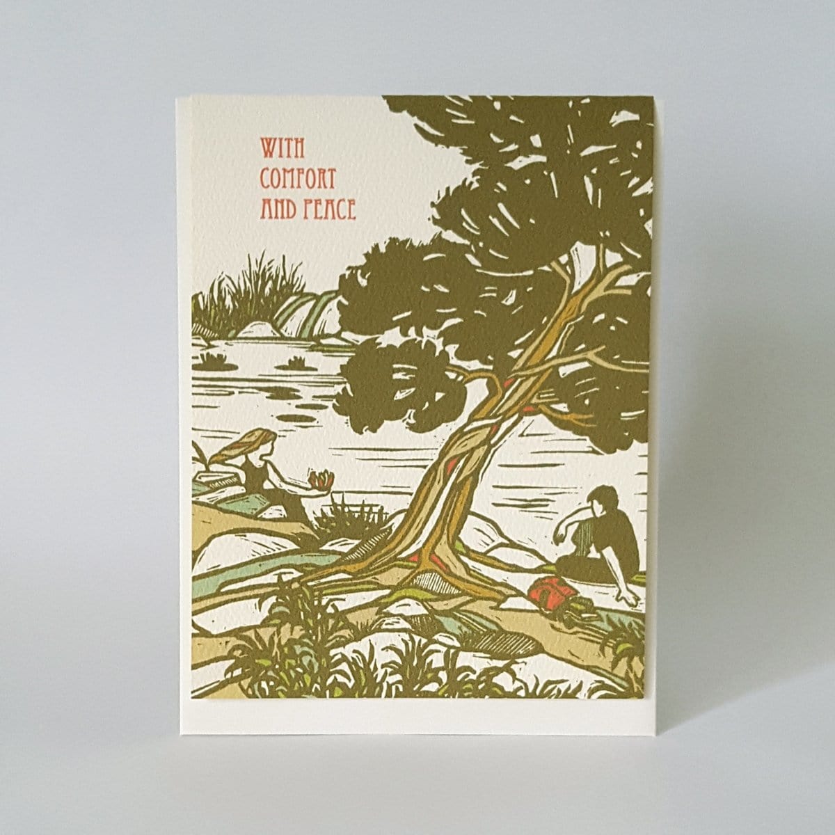 Little Green Card With Comfort and Peace Sympathy Card