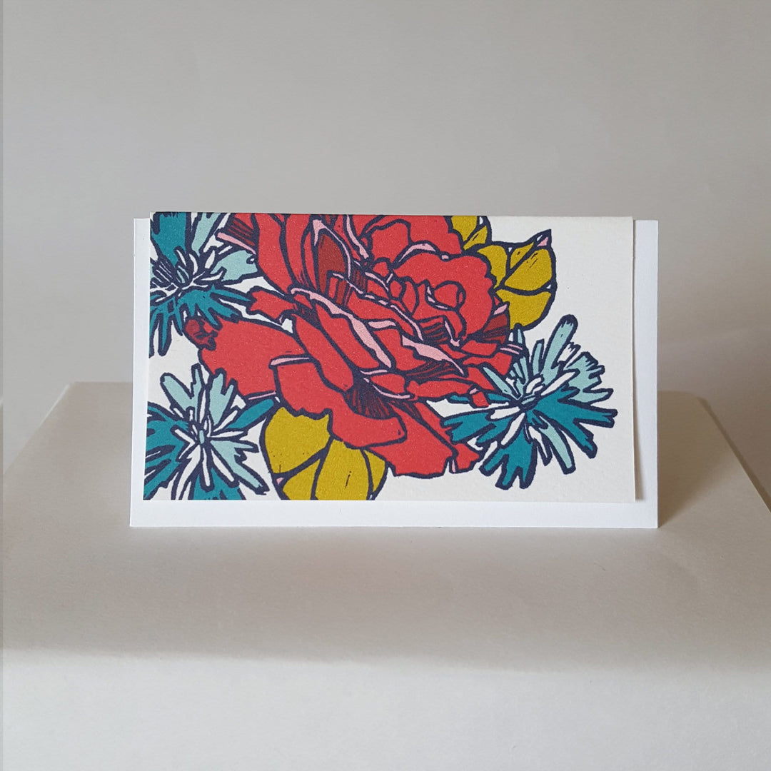Little Green Enclosure Card Small Rose Floral Enclosure Card