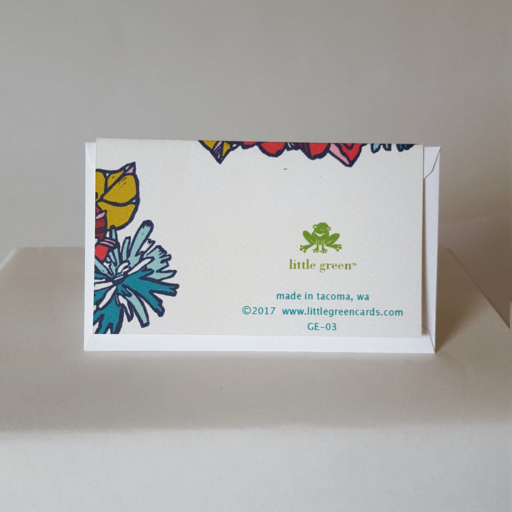Little Green Enclosure Card Small Rose Floral Enclosure Card