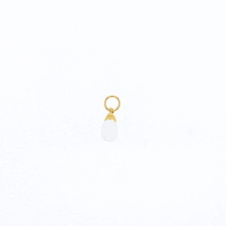 Lotus Jewelry Studio Charm April - Clear Quartz Gold Natural Birthstone Charms