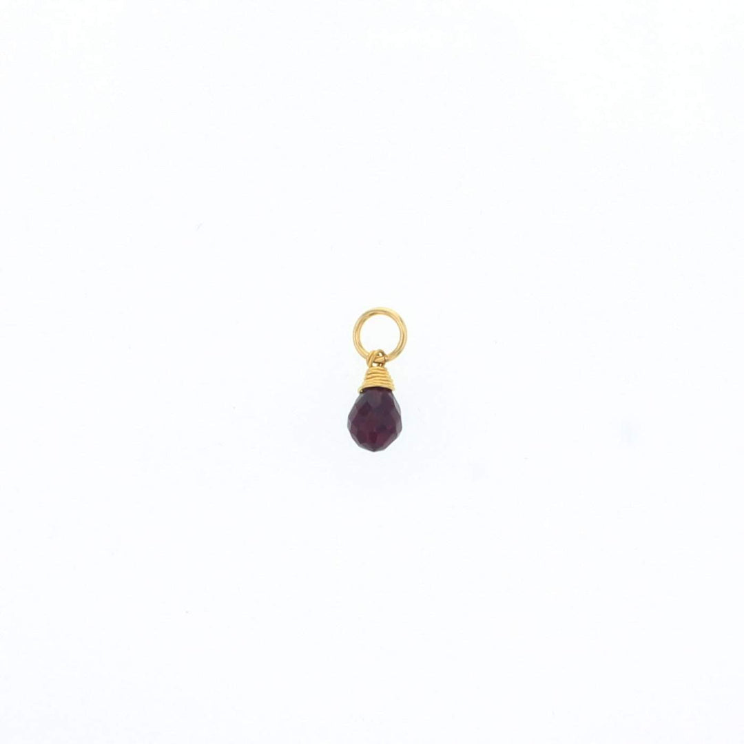 Lotus Jewelry Studio Charm January - Garnet Gold Natural Birthstone Charms