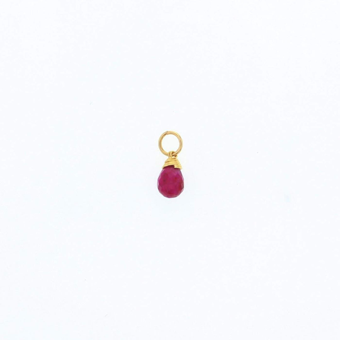 Lotus Jewelry Studio Charm July - Ruby Gold Natural Birthstone Charms