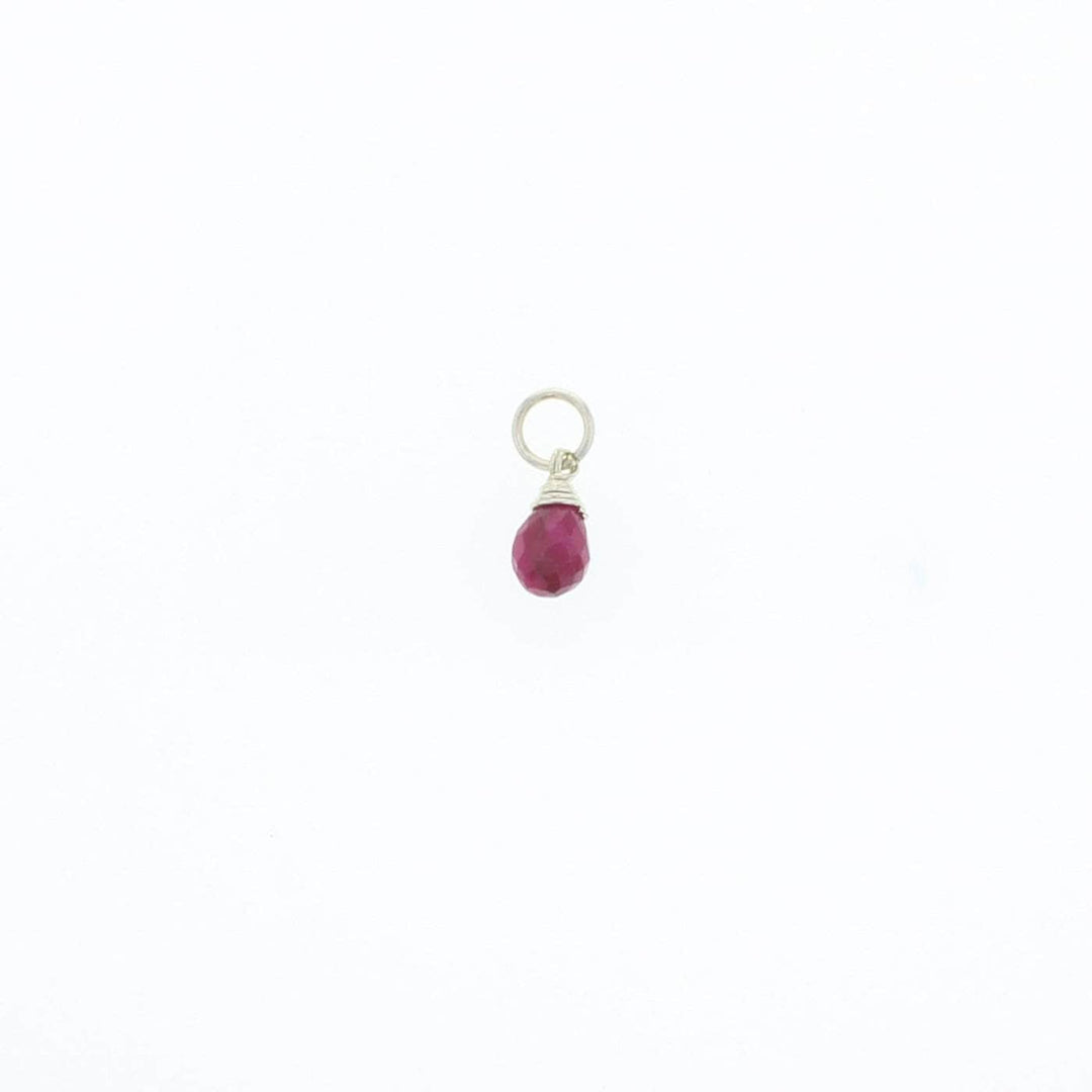 Lotus Jewelry Studio Charm July - Ruby Silver Natural Birthstone Charms