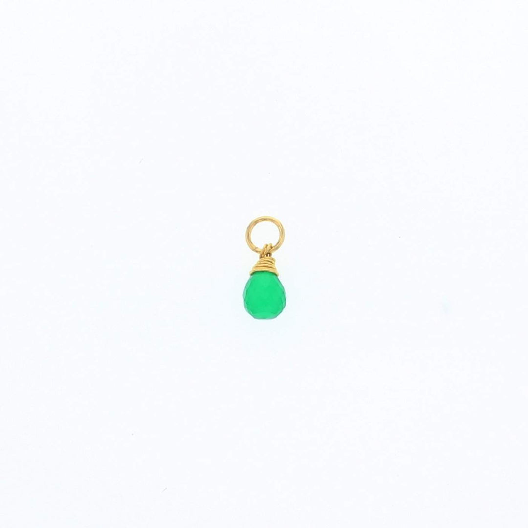 Lotus Jewelry Studio Charm May - Green Onyx Gold Natural Birthstone Charms