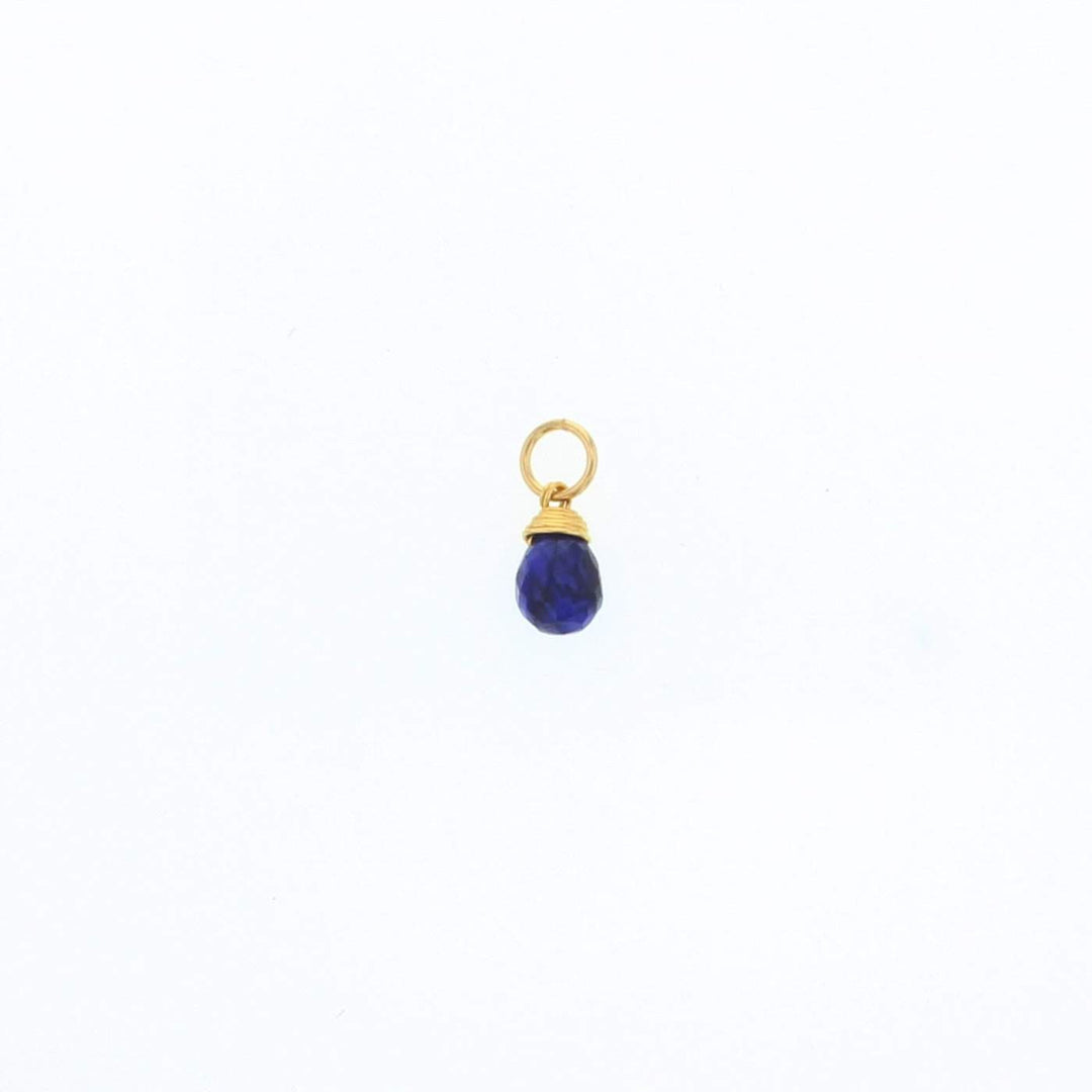 Lotus Jewelry Studio Charm September - Sapphire Gold Natural Birthstone Charms