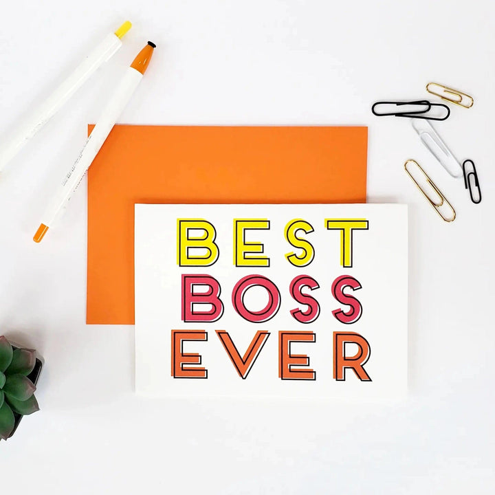 Lucky Dog Design Co Single Card Best Boss Ever Work Card