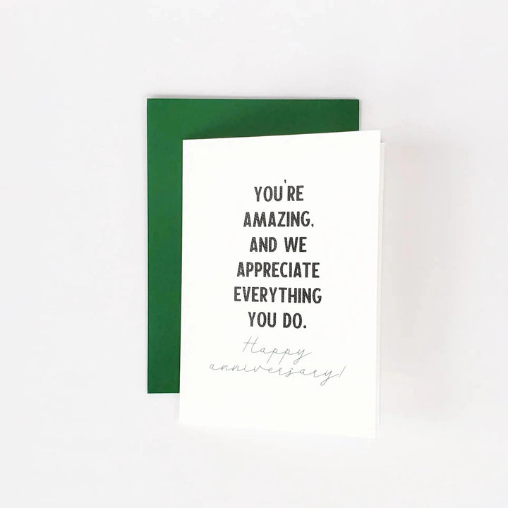 Lucky Dog Design Co Single Card We Appreciate You Work Anniversary Card