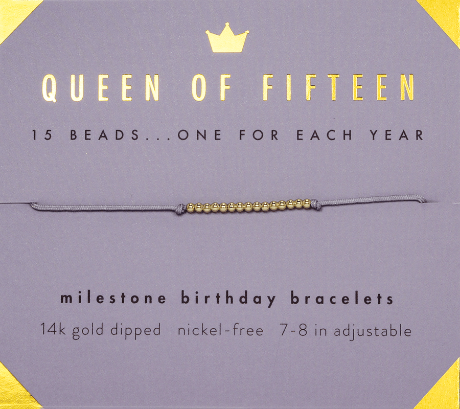 Lucky Feather Bracelet Birthday Milestone Bracelet - Queen of Fifteen