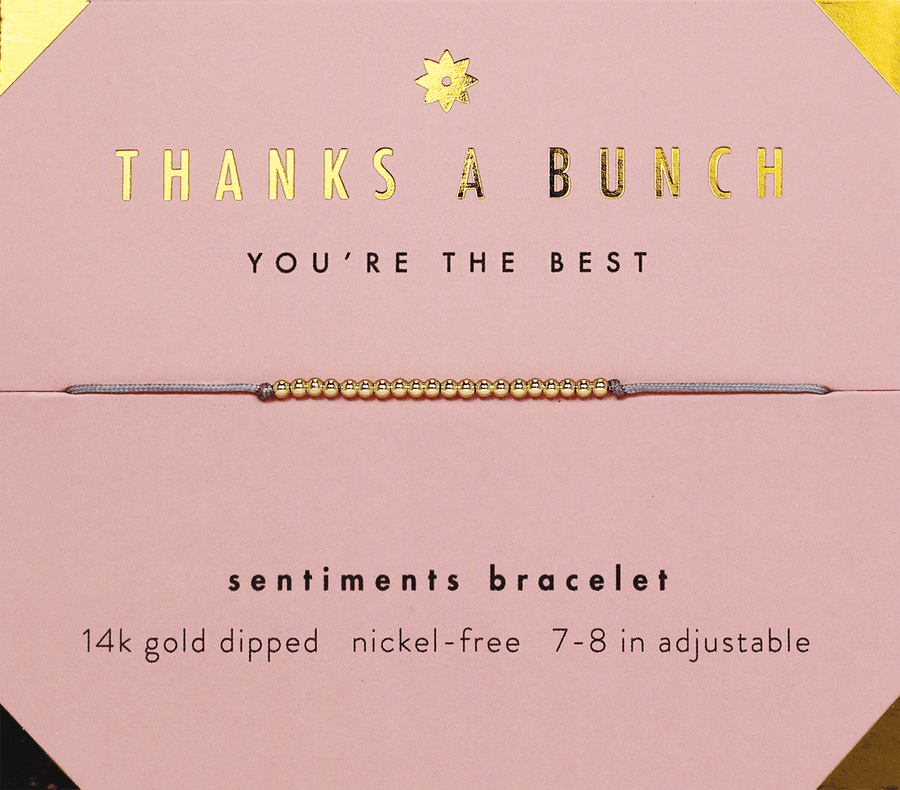 Lucky Feather Bracelet Sentiments Bracelet - Thanks a Bunch
