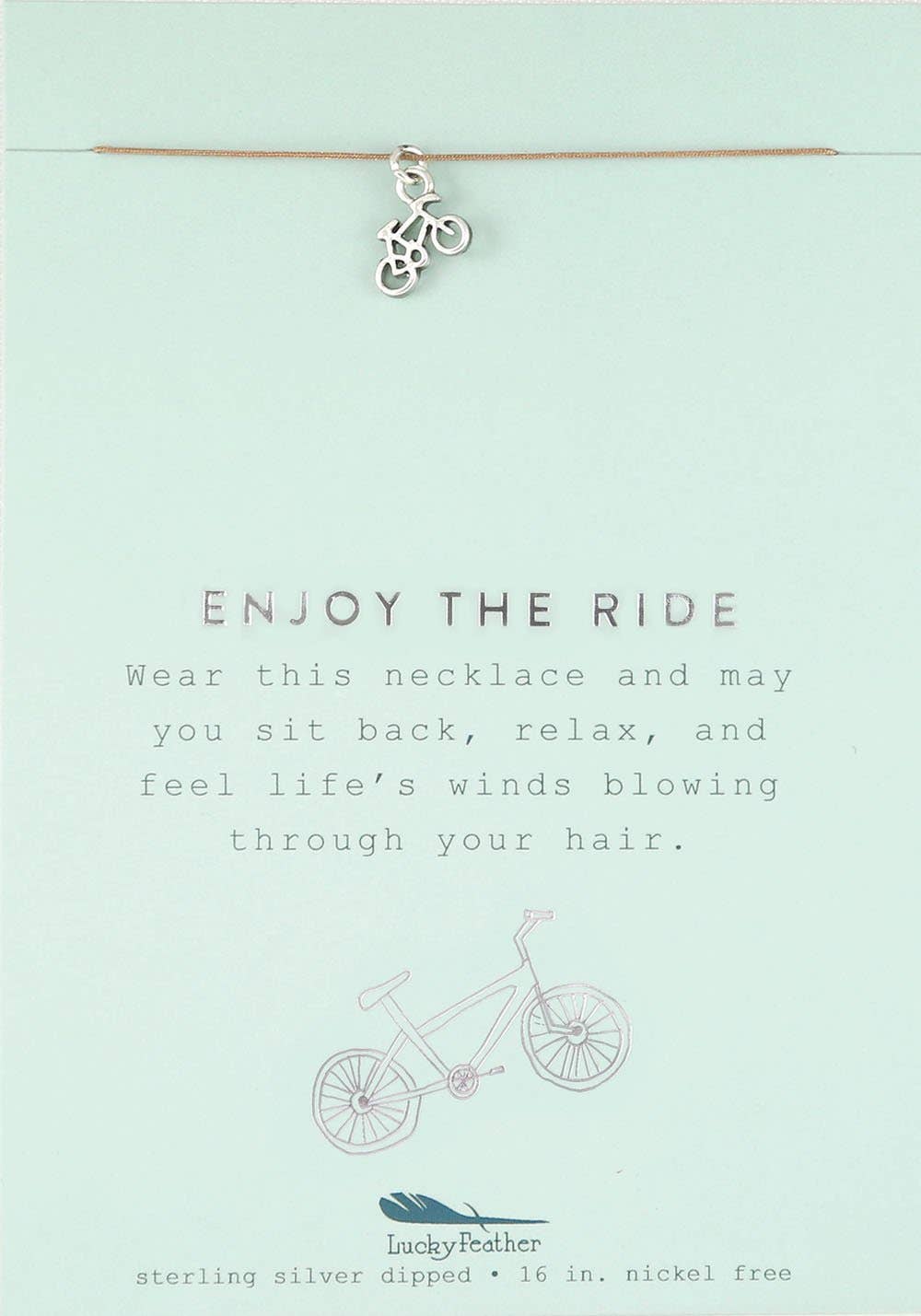 Lucky Feather Necklace New Moon Silver Necklace - Enjoy/Bike
