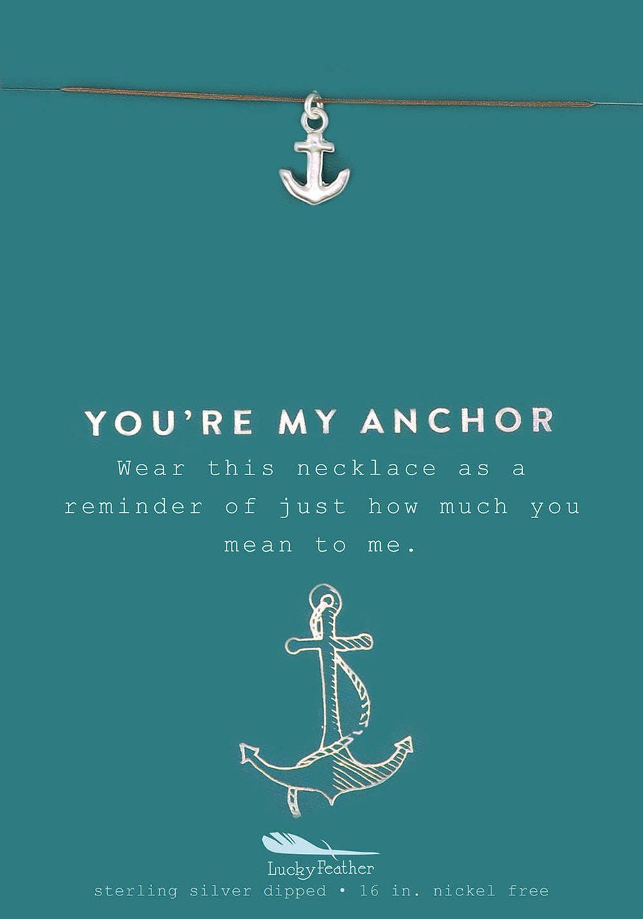 Lucky Feather Necklace New Moon Silver Necklace - You're My Anchor