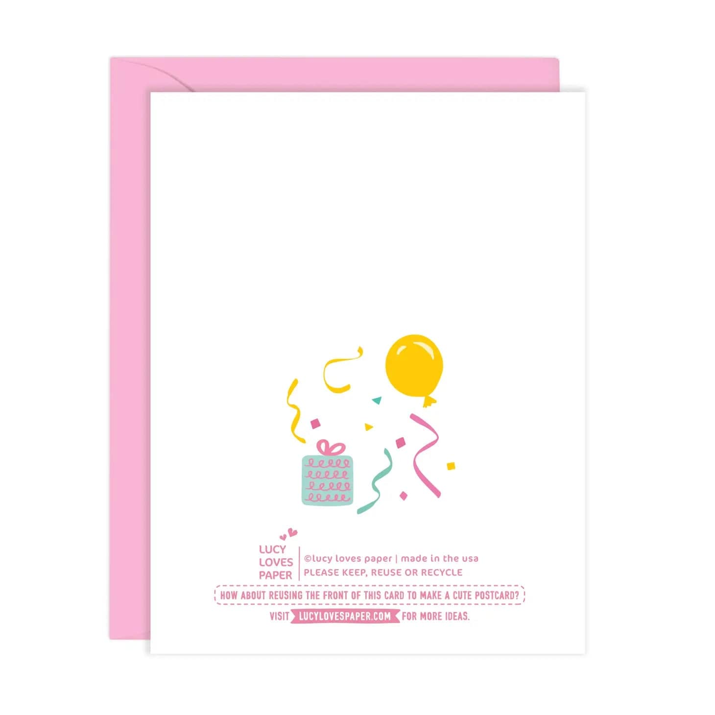 Lucy Loves Paper Card Balloon Lady Birthday Card