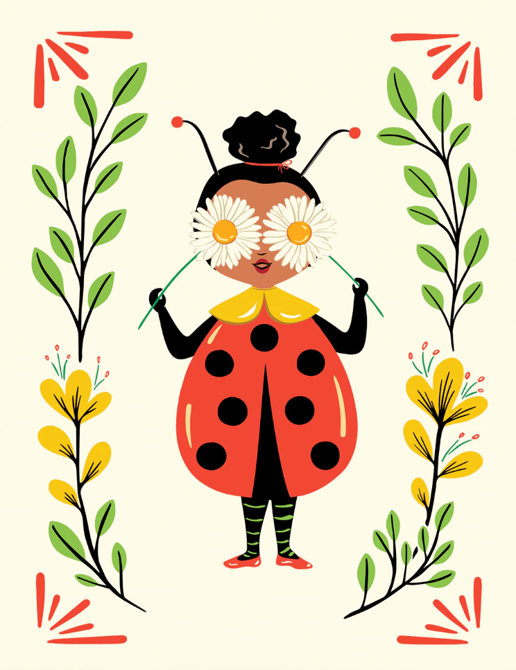 Lucy Loves Paper Card Lady Bug Card