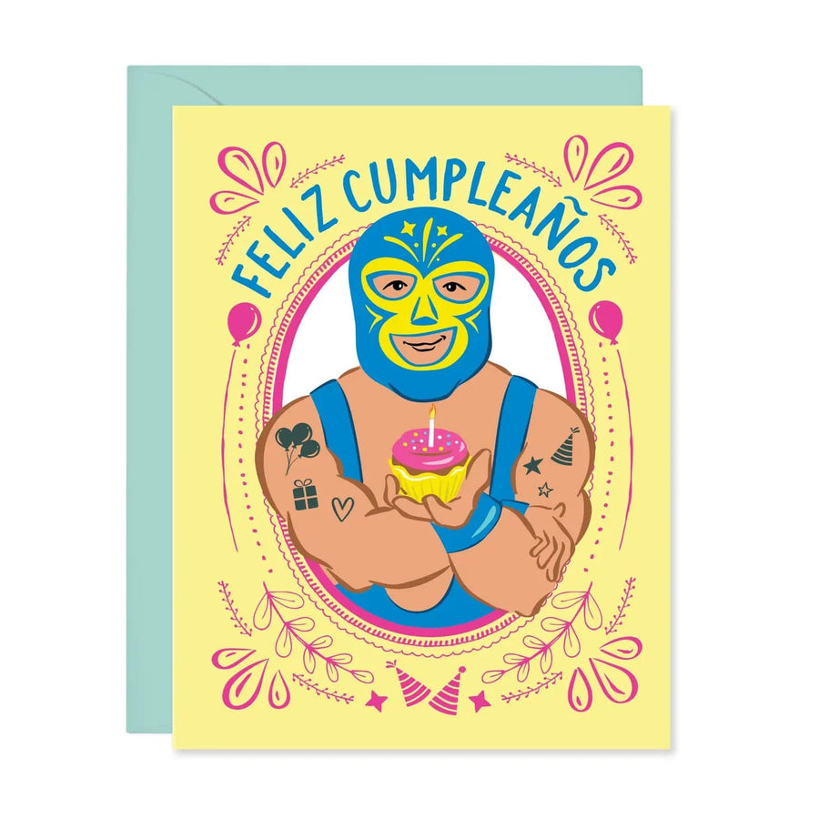 Lucy Loves Paper Card Luchador Feliz Cumpleaños Birthday Card